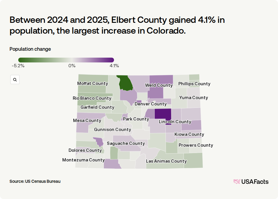 Colorado Census Map Is Colorado's population growing or shrinking? | USAFacts